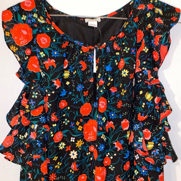 J. Crew Black Floral Flutter Dress - Picture 5 of 9